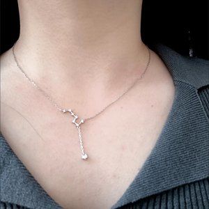 A silver necklace